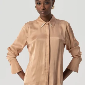 Shirt regular fit made in satin